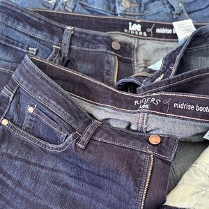 2 Pairs Lee Riders Mid Rise 16L and 16M denim jeans